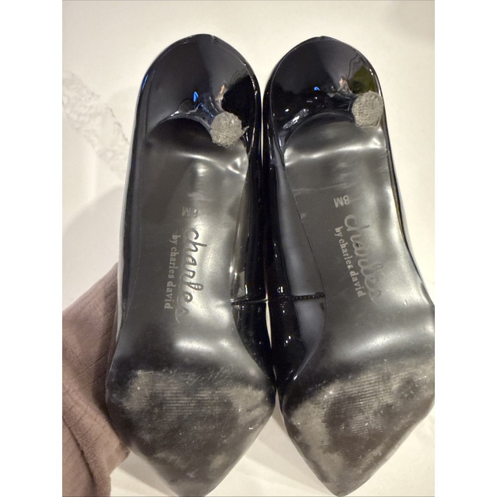 Charles by Charles David Black Patent Leather Pumps Size 8 Pointed Toe Heels‎ - Picture 6 of 9
